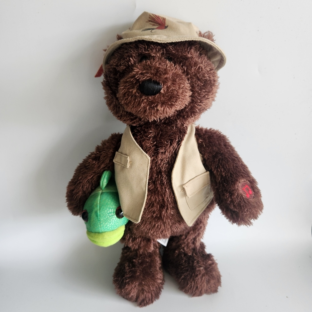 Gund Boris the Fishing Singing Teddy Bear Dancing Toy 14”  Hooked on a Feeling